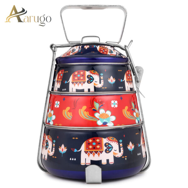 Aarugo 3 Tier New Traditional Indian Lunch Box (250 ml)