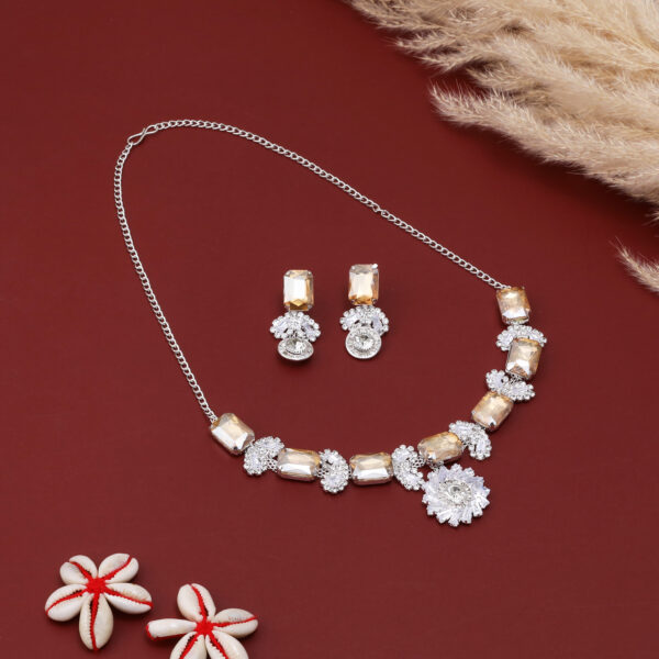 Alloy Rhodium Rose gold Jewel Set