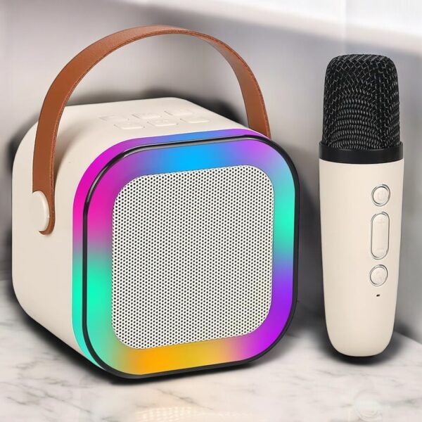 Karaoke Machine for Kids Adults, Mini Portable Blue-Tooth Karaoke Speaker with Wireless Microphone