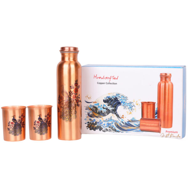 Peacock copper Water Bottle