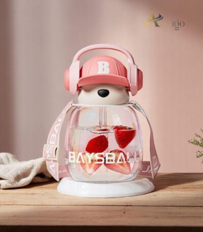 Pink Headphone Water Bottle