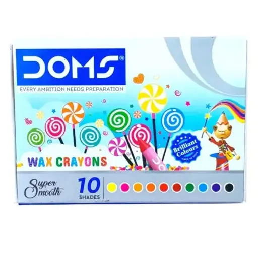 DOMS WAX CRAYONS 10 SHADES